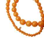 Megan Park Graded Resin Bead Necklace - Vermillion