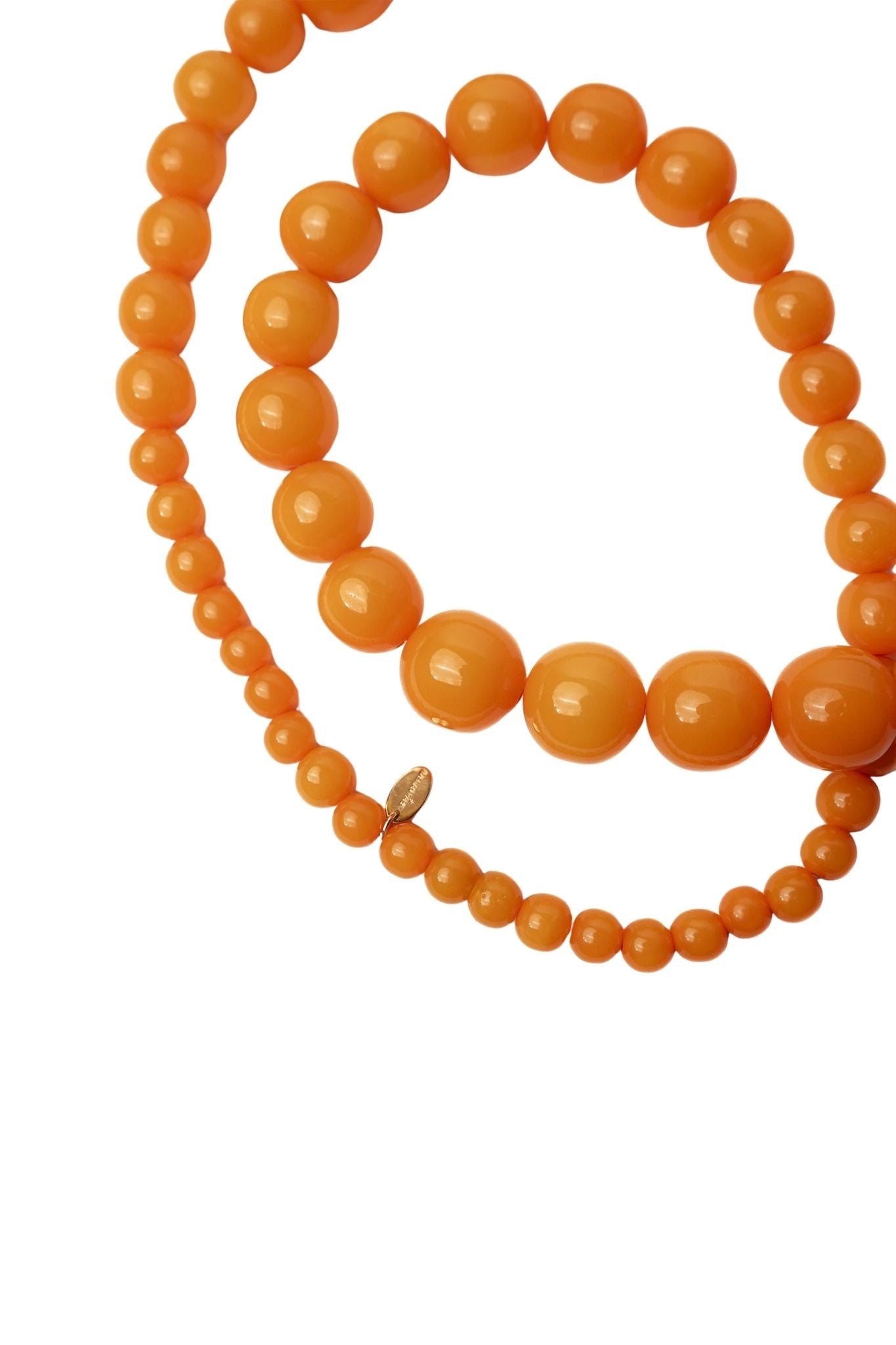 Megan Park Graded Resin Bead Necklace - Vermillion