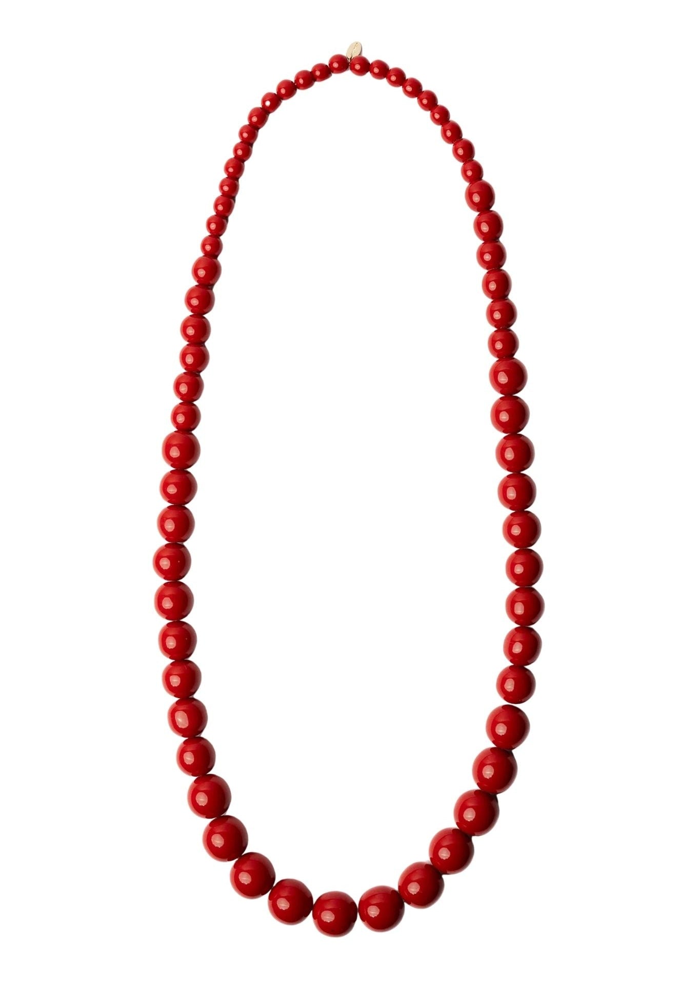 Megan Park Graded Resin Bead Necklace - Vermillion