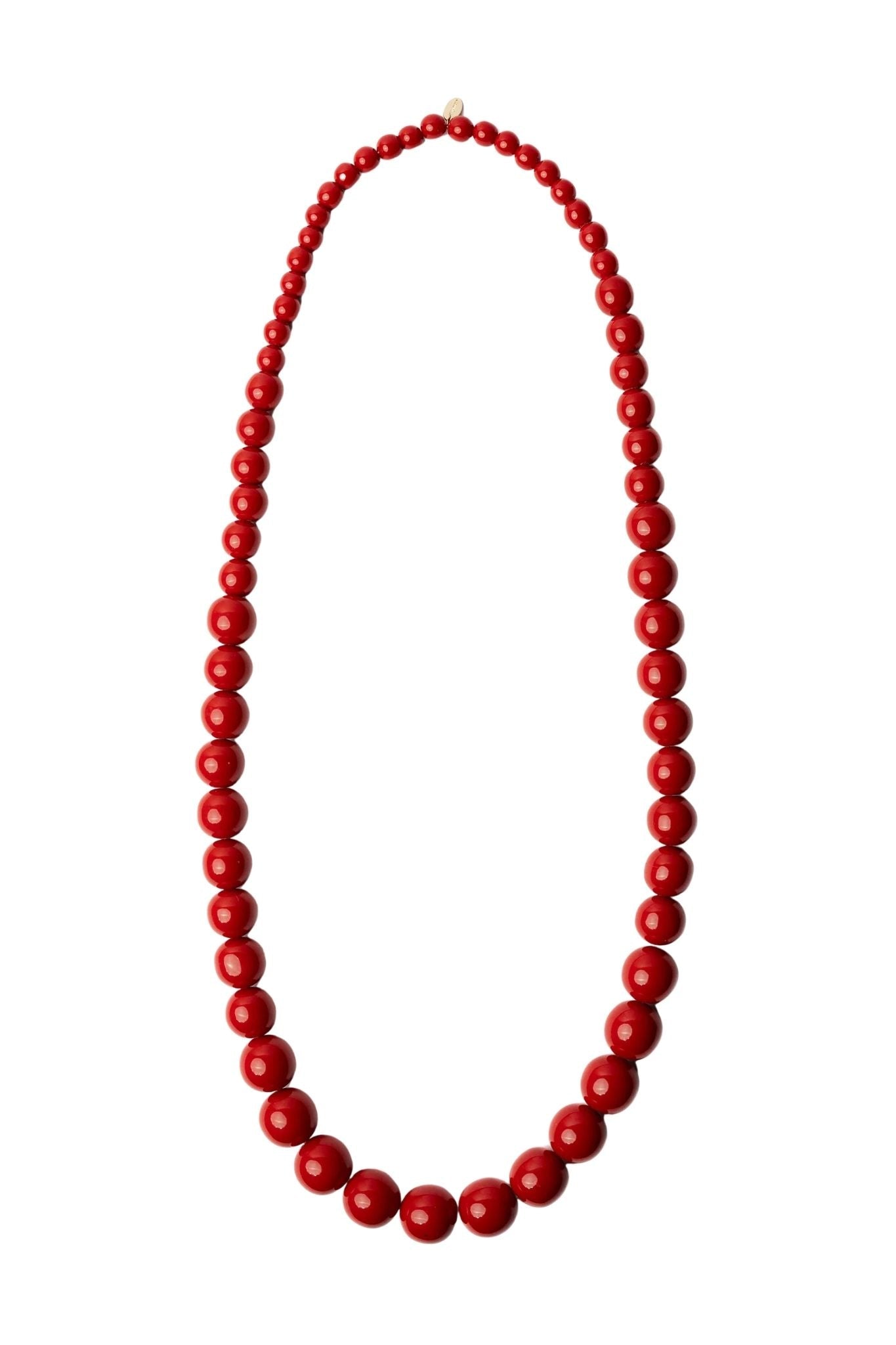 Megan Park Graded Resin Bead Necklace - Vermillion