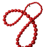 Megan Park Graded Resin Bead Necklace - Vermillion