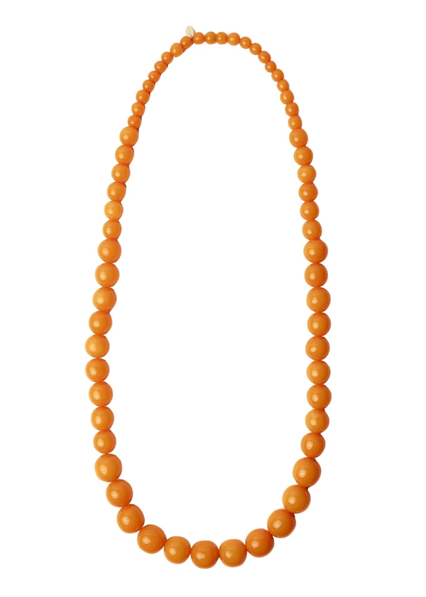 Megan Park Graded Resin Bead Necklace - Vermillion