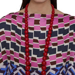 Megan Park Graded Resin Bead Necklace - Vermillion