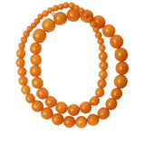Megan Park Graded Resin Bead Necklace - Vermillion