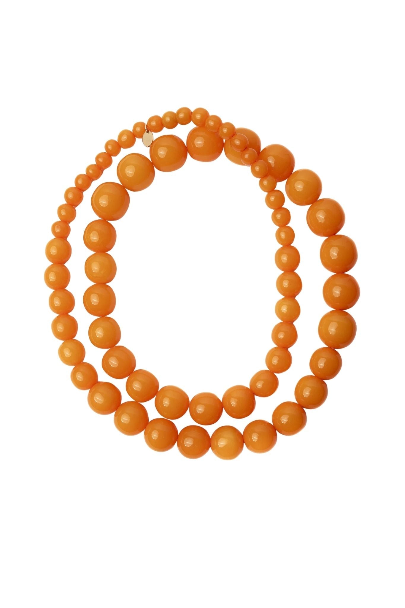 Megan Park Graded Resin Bead Necklace - Vermillion