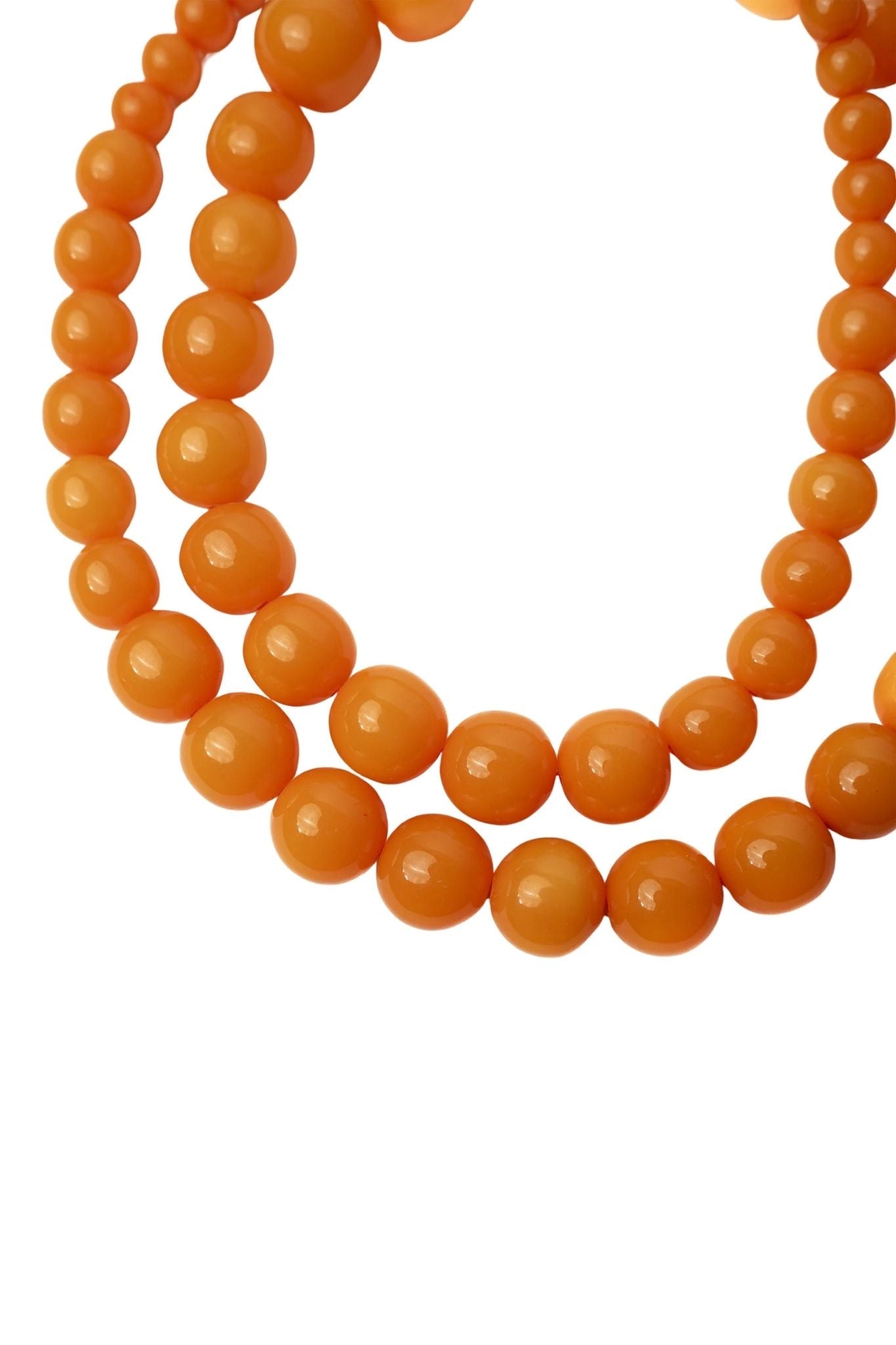 Megan Park Graded Resin Bead Necklace - Vermillion
