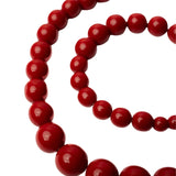 Megan Park Graded Resin Bead Necklace - Vermillion