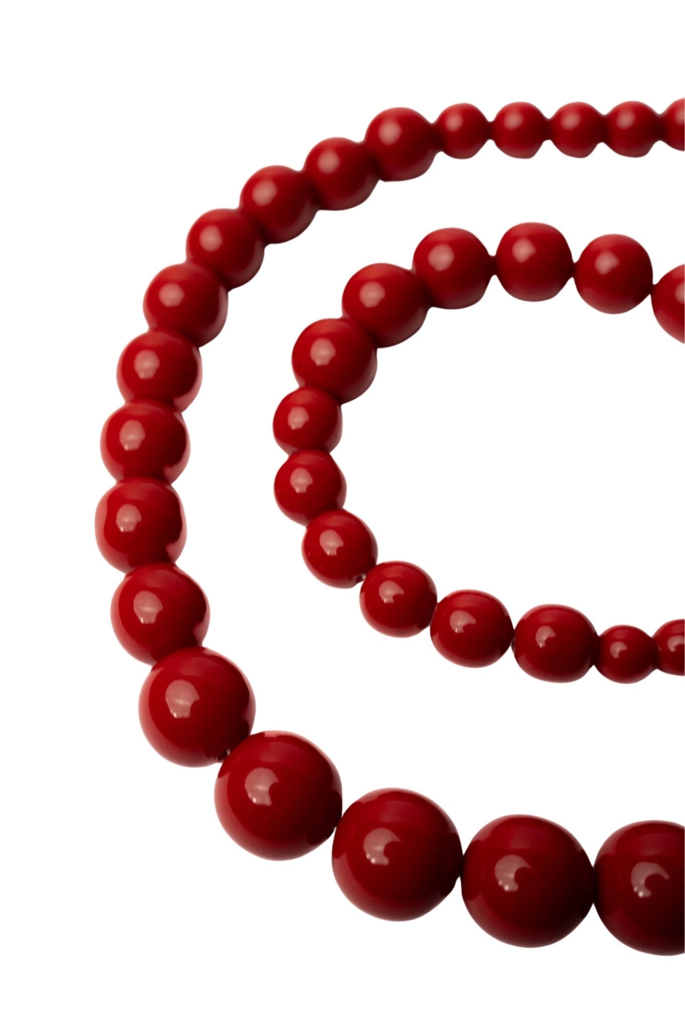 Megan Park Graded Resin Bead Necklace - Vermillion
