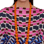 Megan Park Graded Resin Bead Necklace - Vermillion