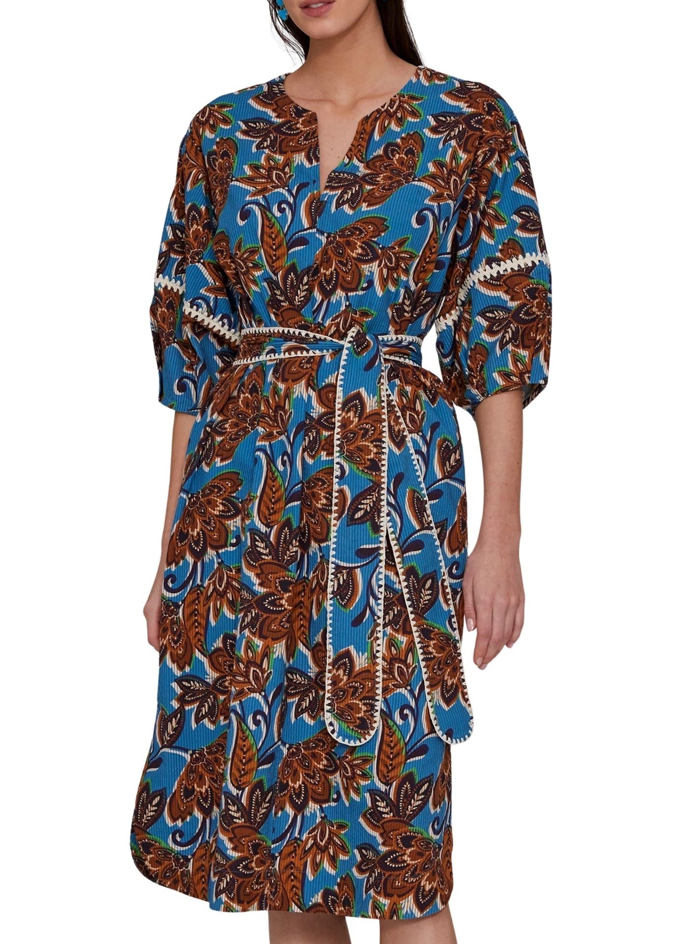 Megan Park Kaia Crochet Trimmed Dress - Vermillion