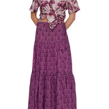 Megan Park Kehlani Voile Tiered Skirt - Vermillion