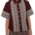 Megan Park Rhea Embroidered Poplin Shirt - Vermillion