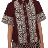Megan Park Rhea Embroidered Poplin Shirt - Vermillion