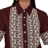 Megan Park Rhea Embroidered Poplin Shirt - Vermillion