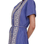 Megan Park Riley Embroidered Poplin Dress - Vermillion