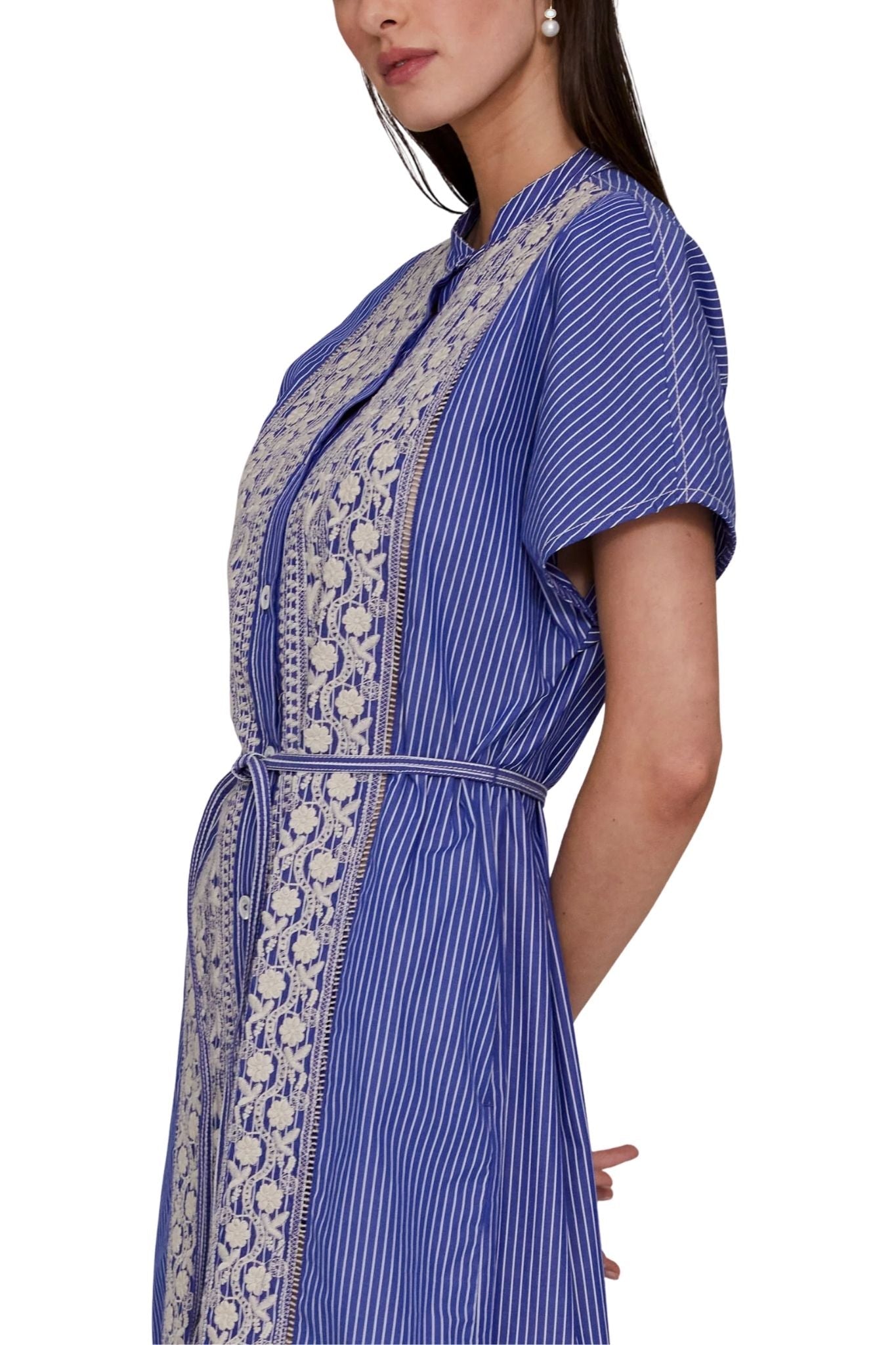 Megan Park Riley Embroidered Poplin Dress - Vermillion