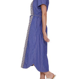 Megan Park Riley Embroidered Poplin Dress - Vermillion