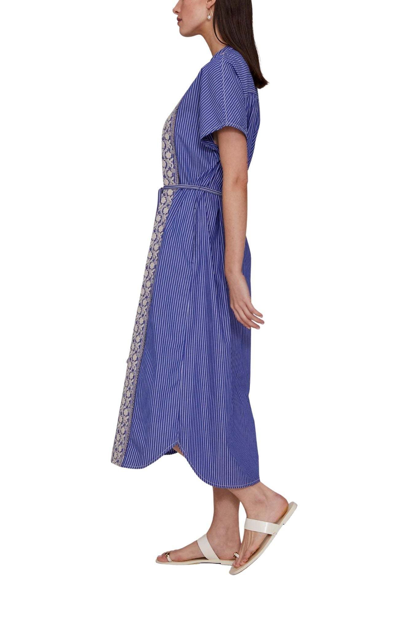 Megan Park Riley Embroidered Poplin Dress - Vermillion