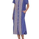 Megan Park Riley Embroidered Poplin Dress - Vermillion