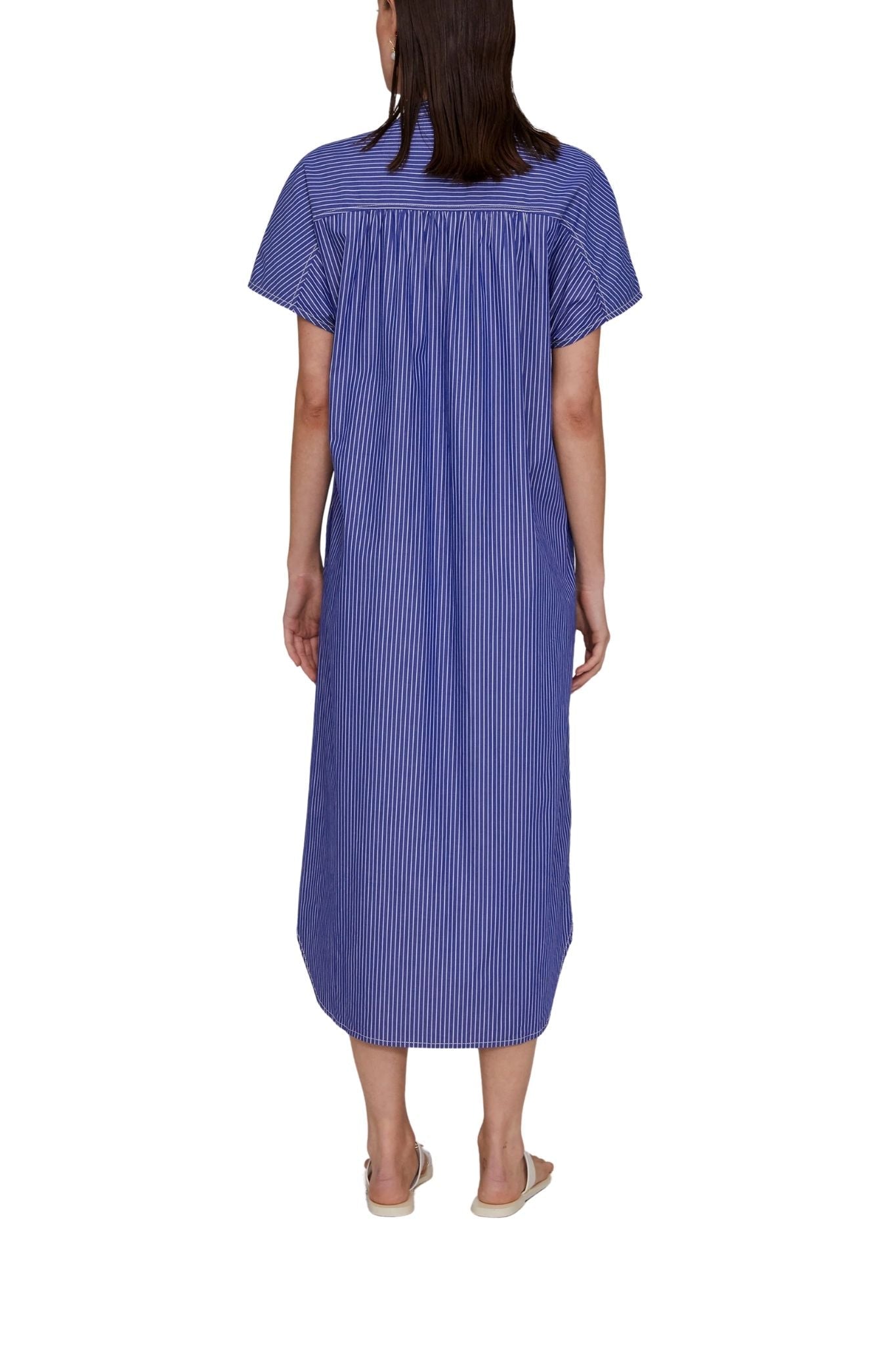 Megan Park Riley Embroidered Poplin Dress - Vermillion