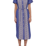 Megan Park Riley Embroidered Poplin Dress - Vermillion