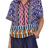 Megan Park Zuri Cotton Linen Shirt - Vermillion