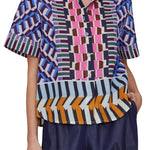 Megan Park Zuri Cotton Linen Shirt - Vermillion