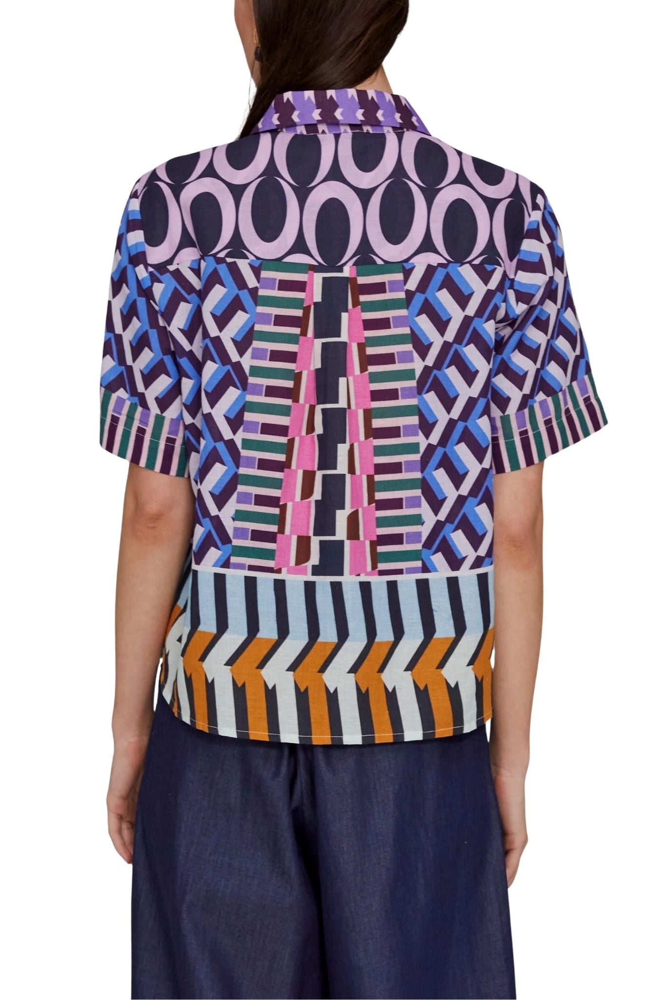 Megan Park Zuri Cotton Linen Shirt - Vermillion