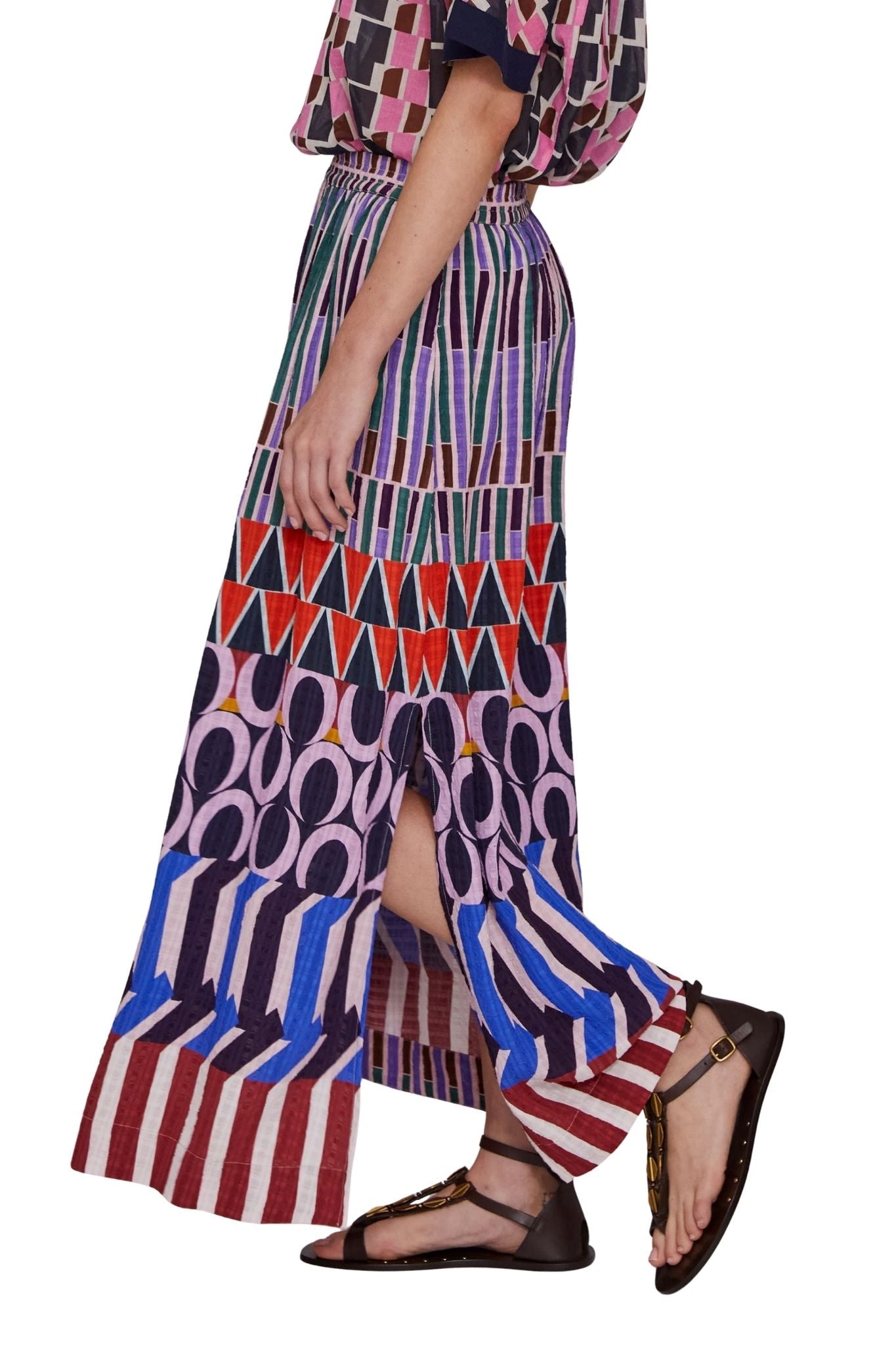Megan Park Zuri Crepe Resort Skirt - Vermillion