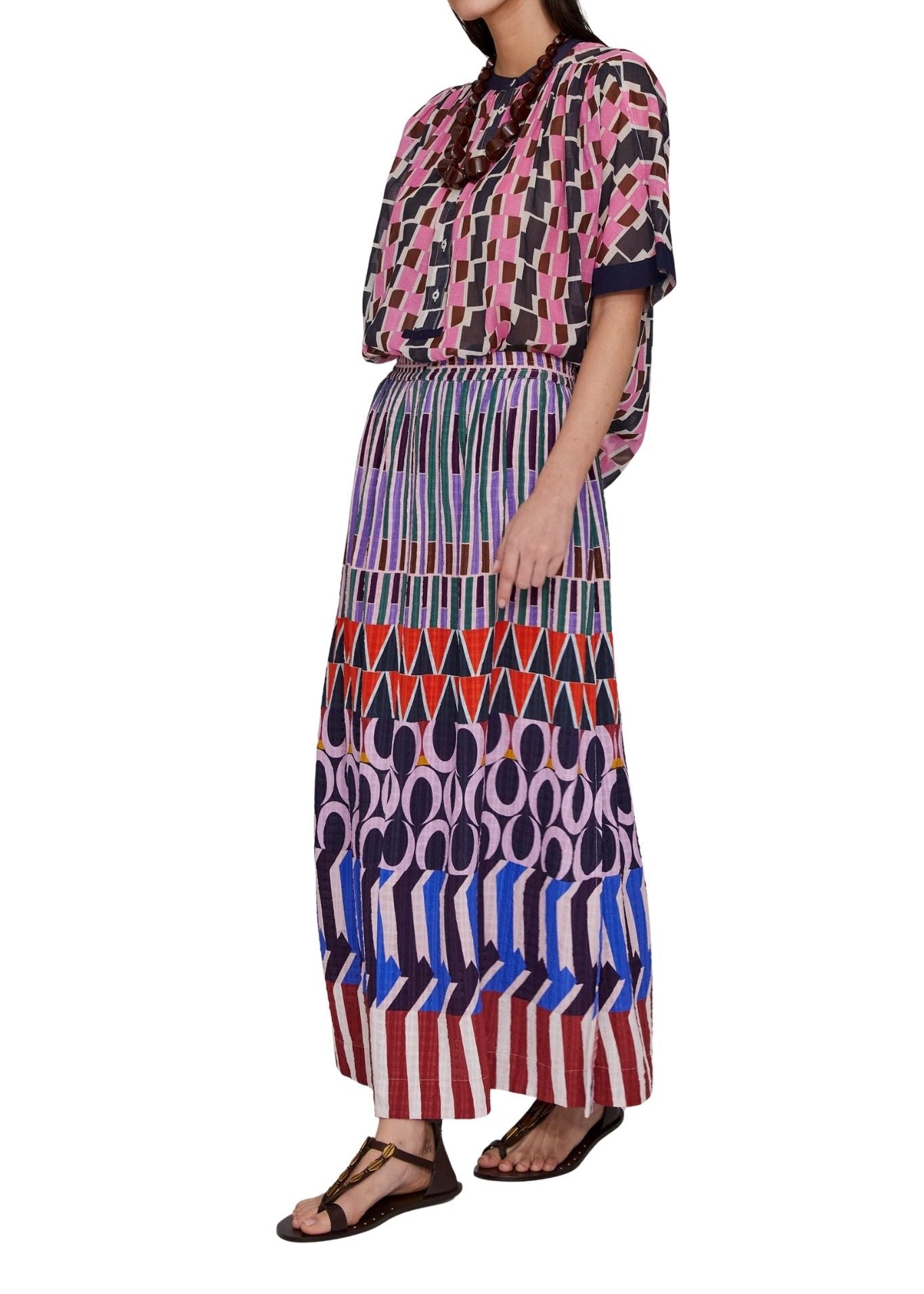 Megan Park Zuri Crepe Resort Skirt - Vermillion