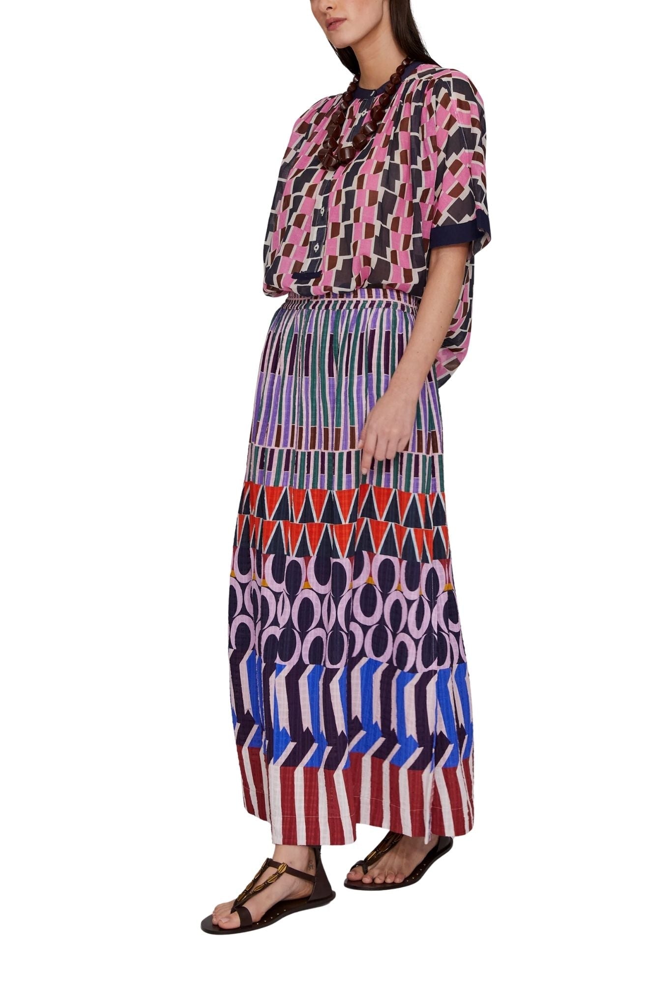 Megan Park Zuri Crepe Resort Skirt - Vermillion