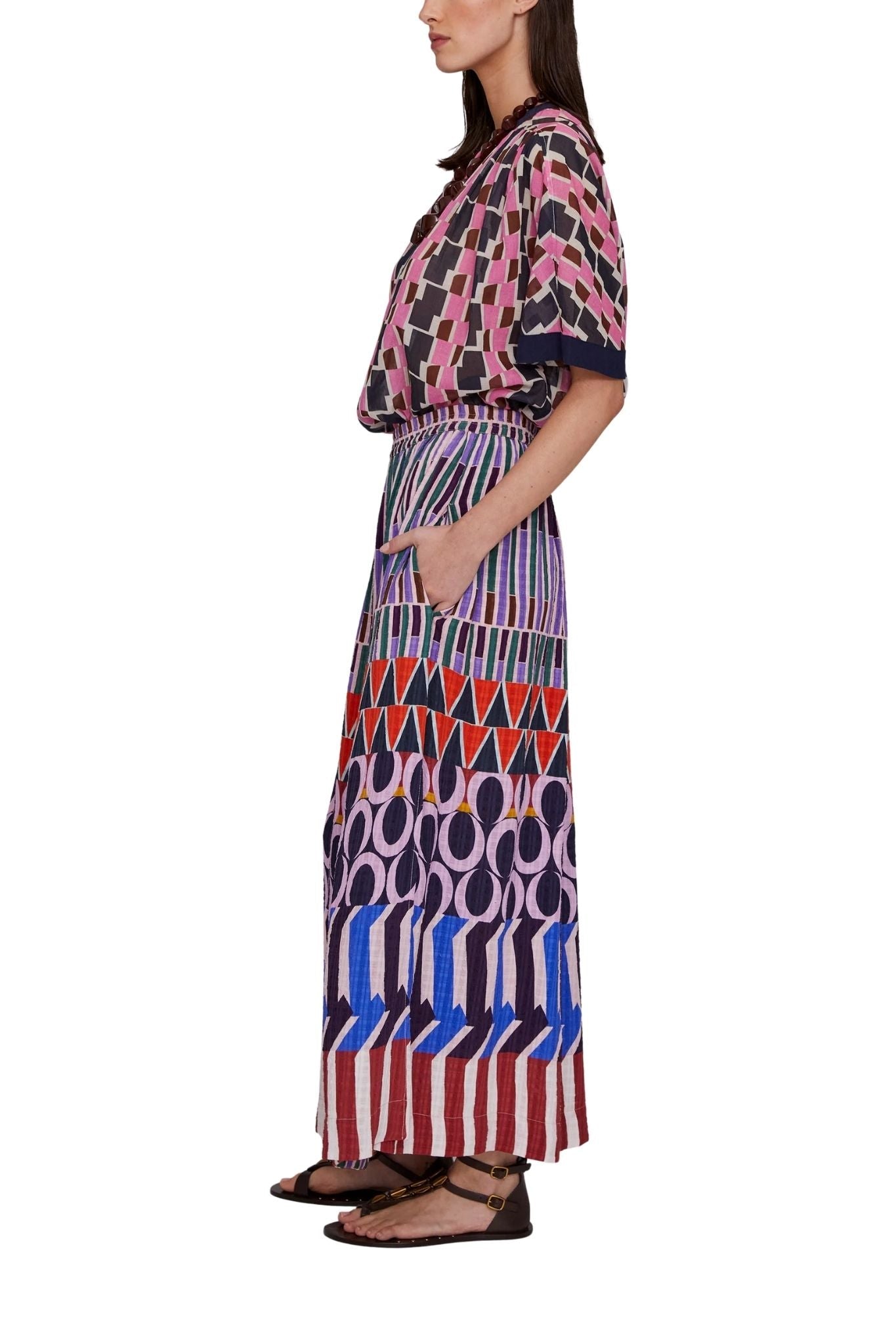 Megan Park Zuri Crepe Resort Skirt - Vermillion