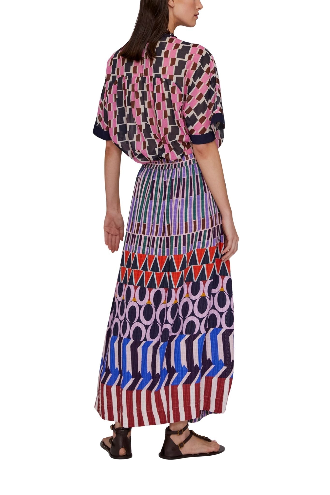 Megan Park Zuri Crepe Resort Skirt - Vermillion