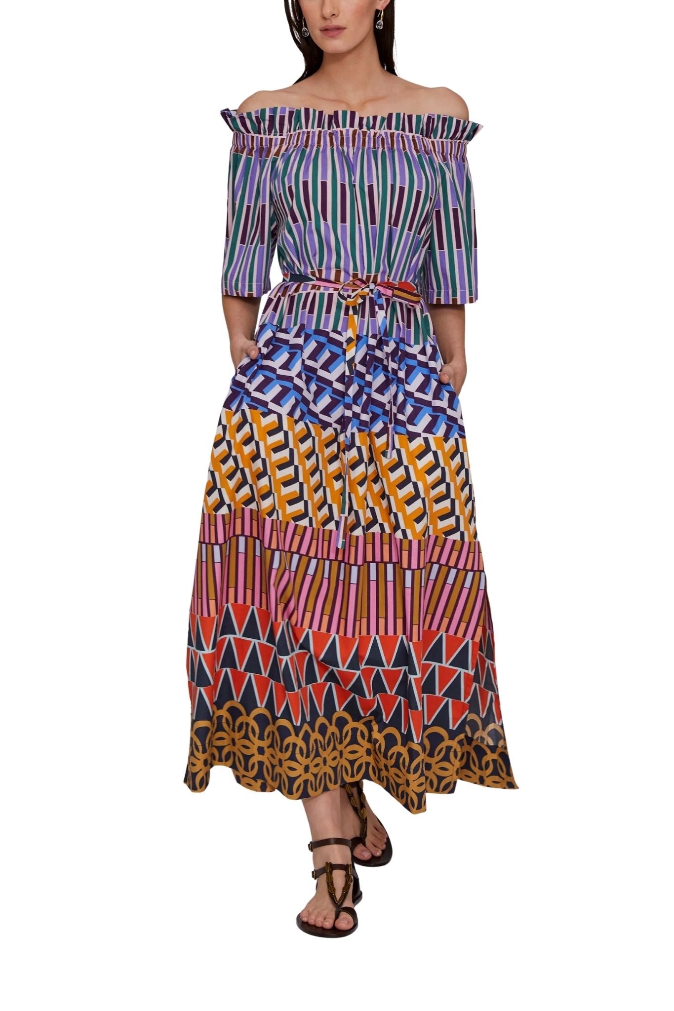 Megan Park Zuri Poplin Mumu Dress - Vermillion