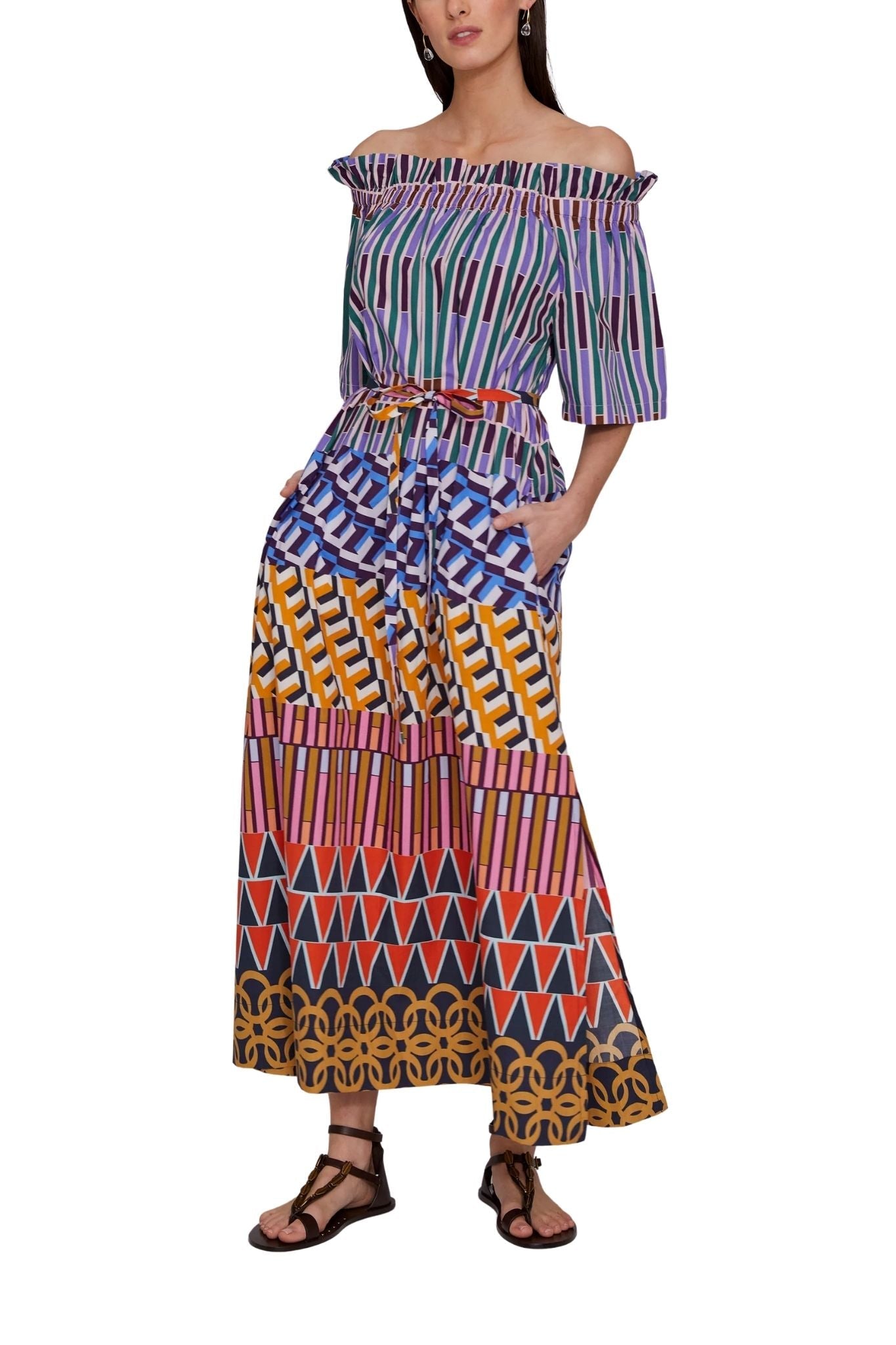 Megan Park Zuri Poplin Mumu Dress - Vermillion