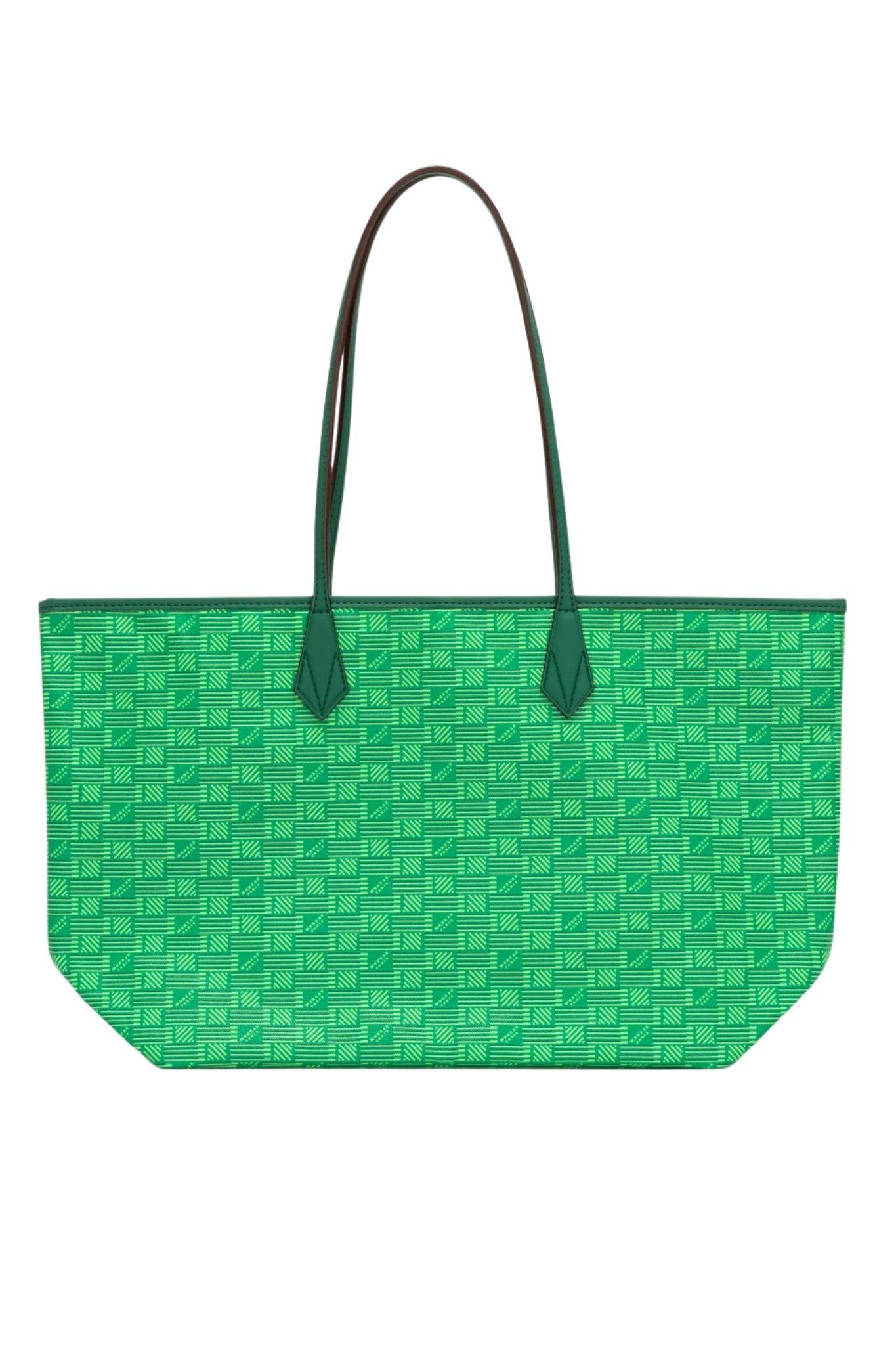 Moreau Saint Tropez Tote Zip Medium Green/Natural - Vermillion