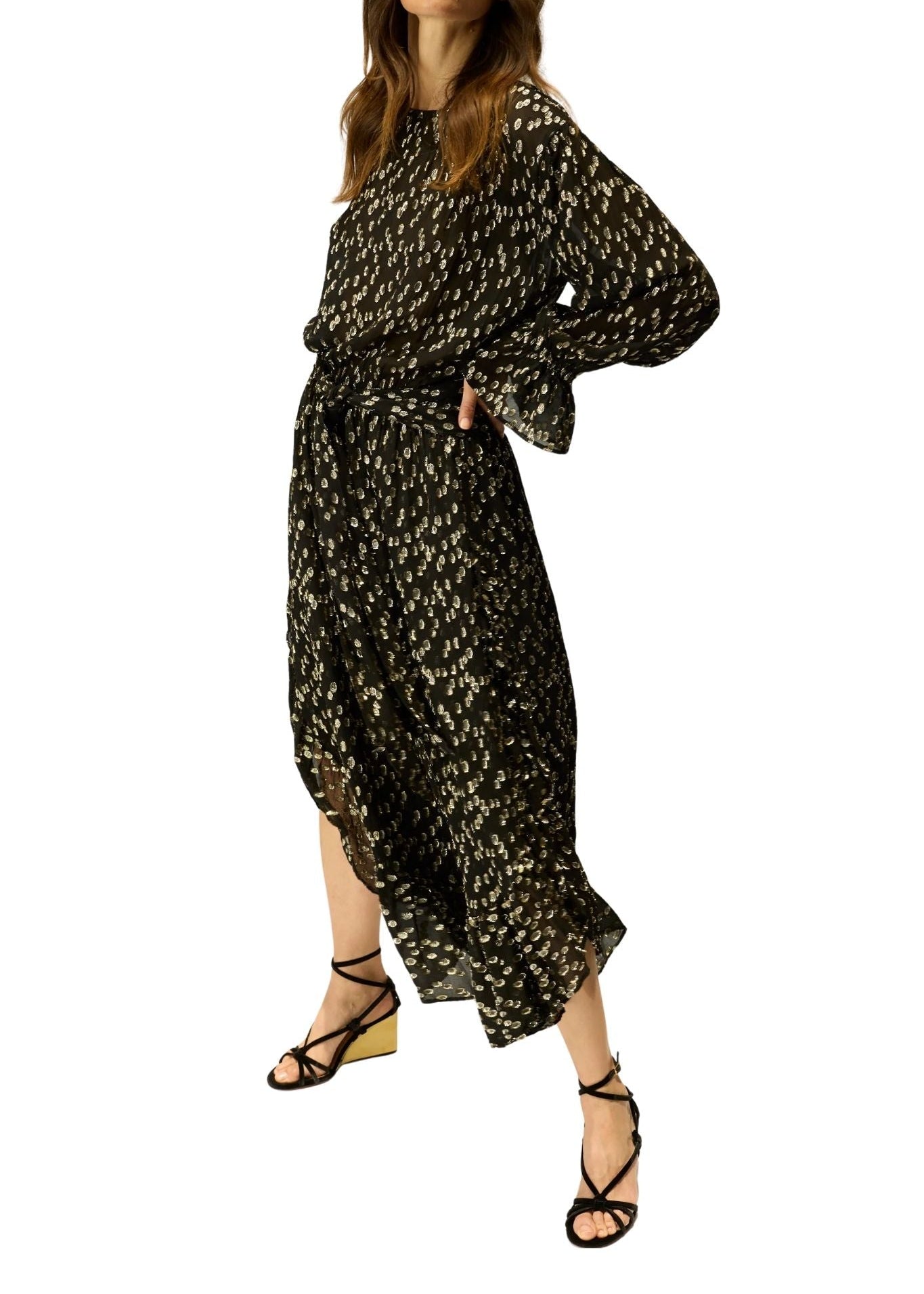 Natalie Martin Camille Dress w/ Sash - Vermillion