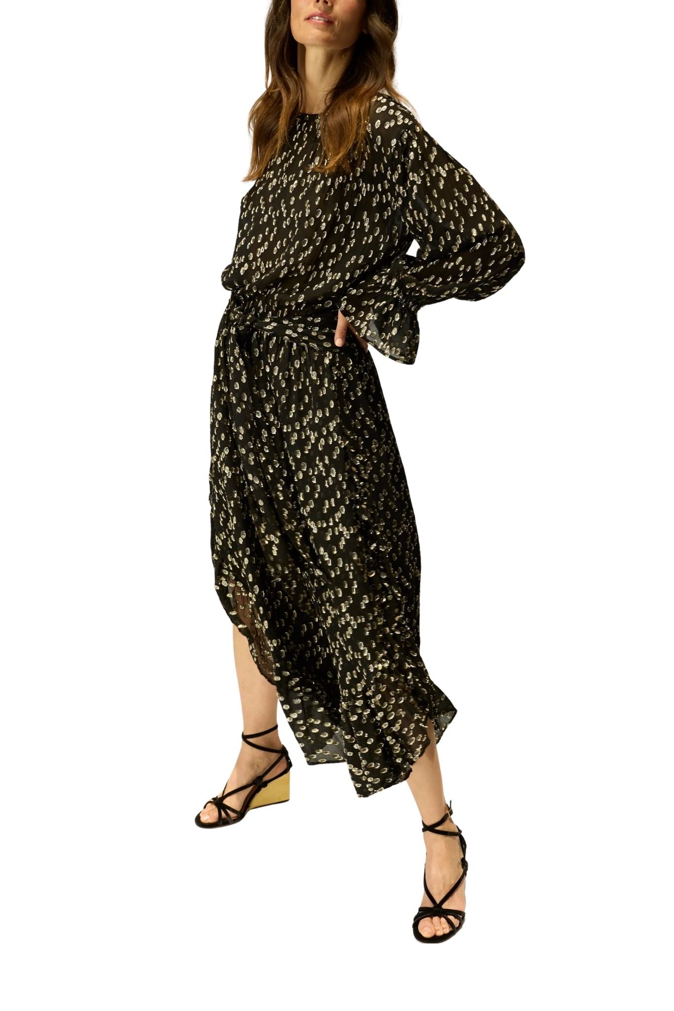 Natalie Martin Camille Dress w/ Sash - Vermillion