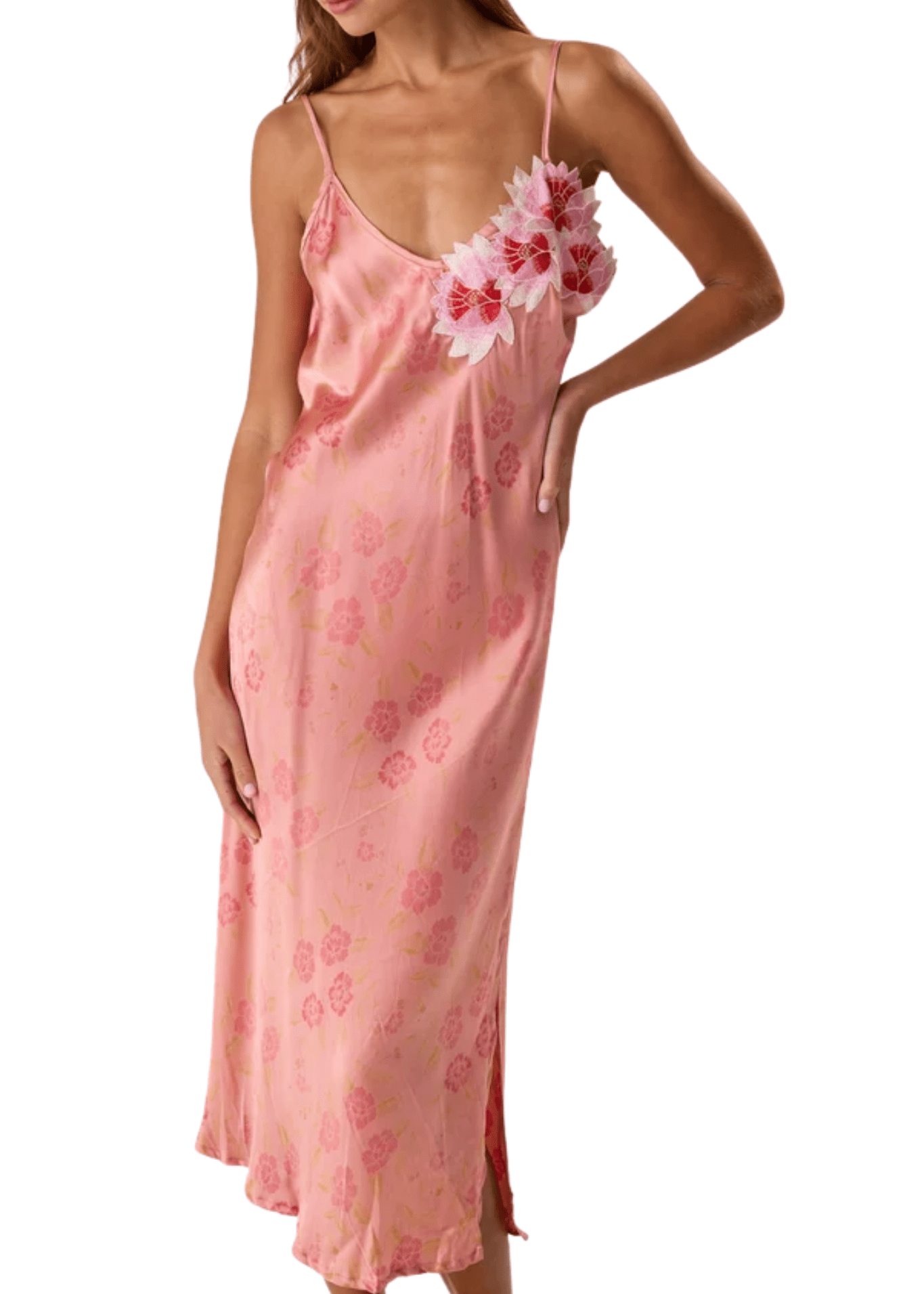 Natalie Martin Carrie Bias Slip - Vermillion