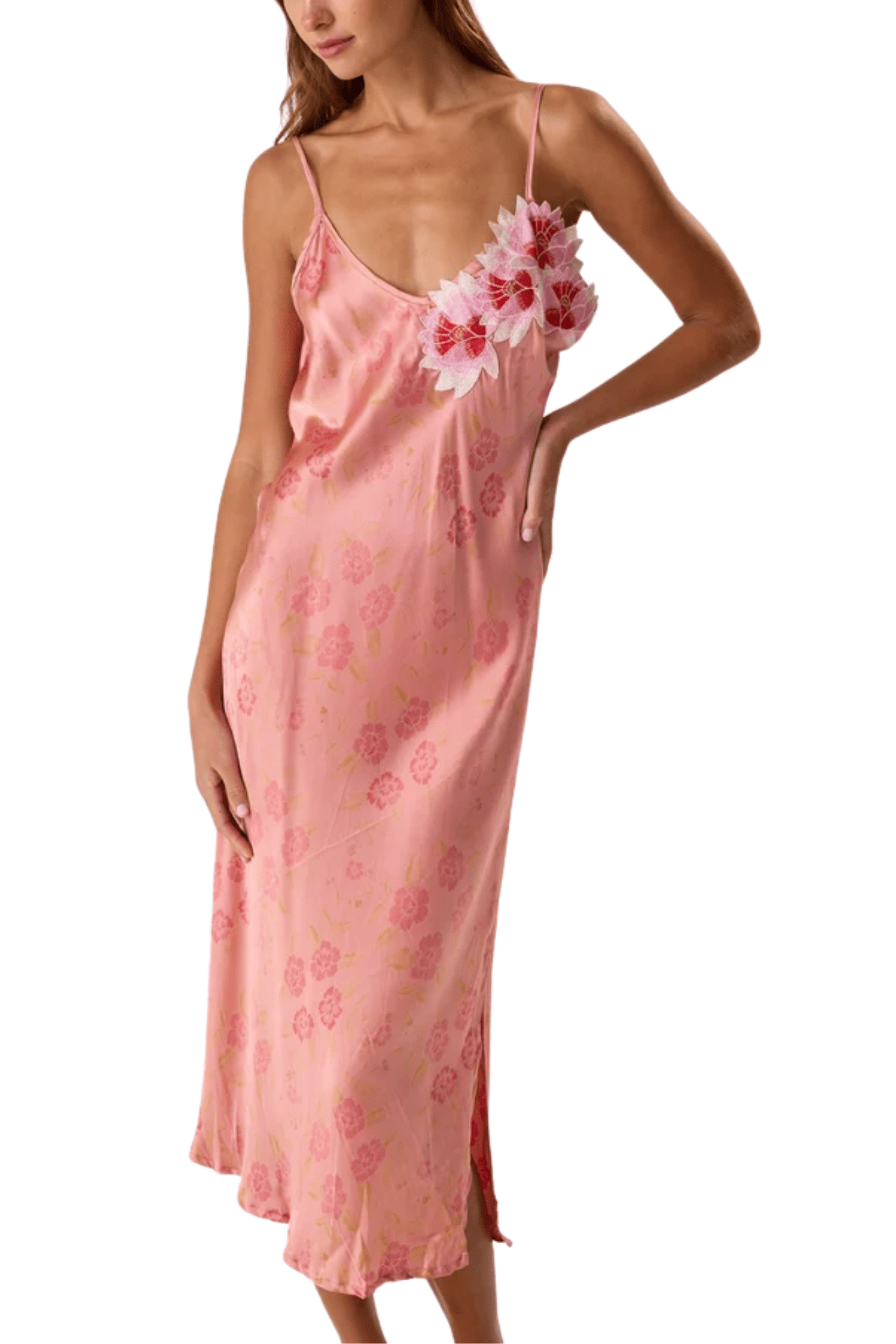 Natalie Martin Carrie Bias Slip - Vermillion