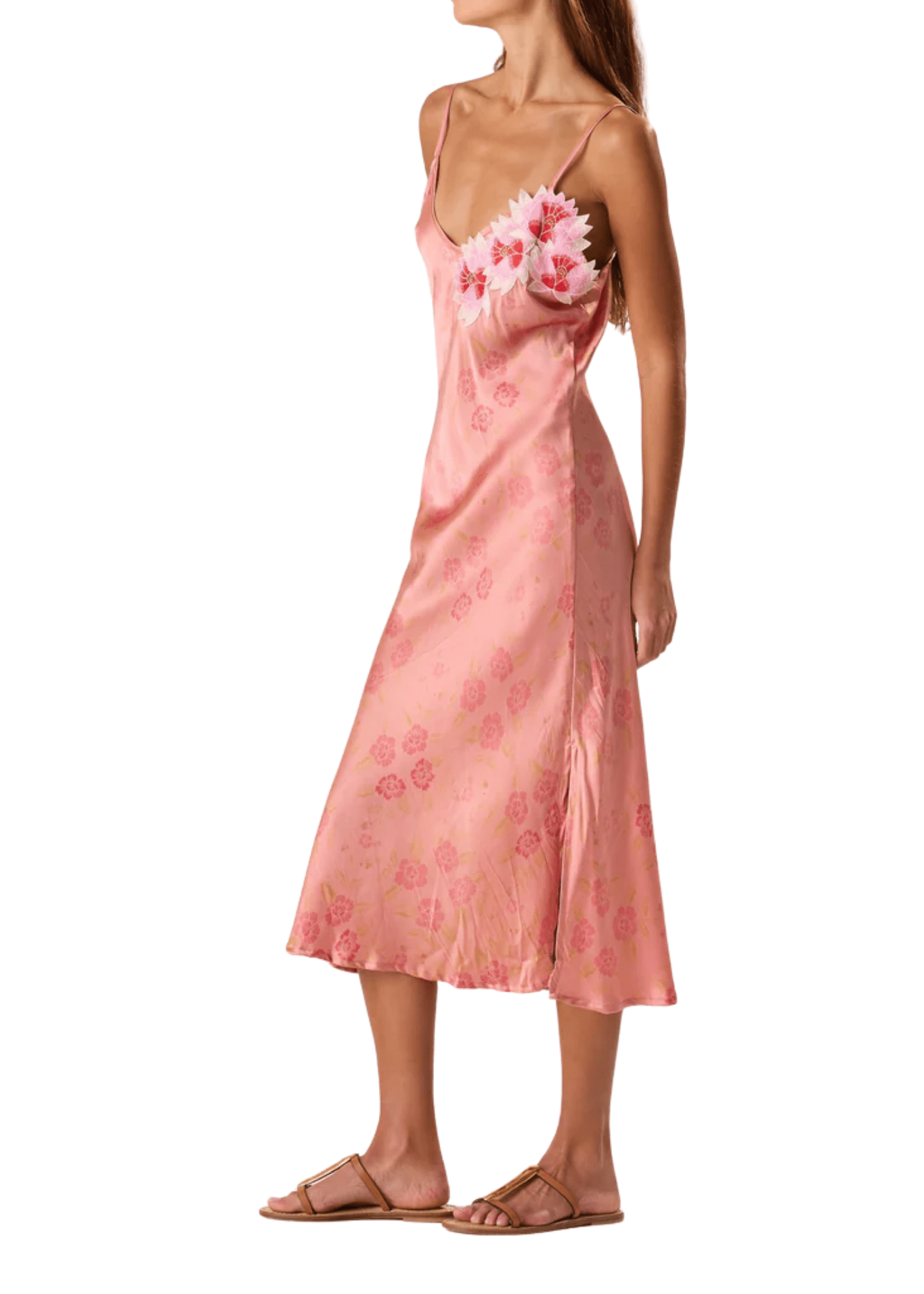 Natalie Martin Carrie Bias Slip - Vermillion