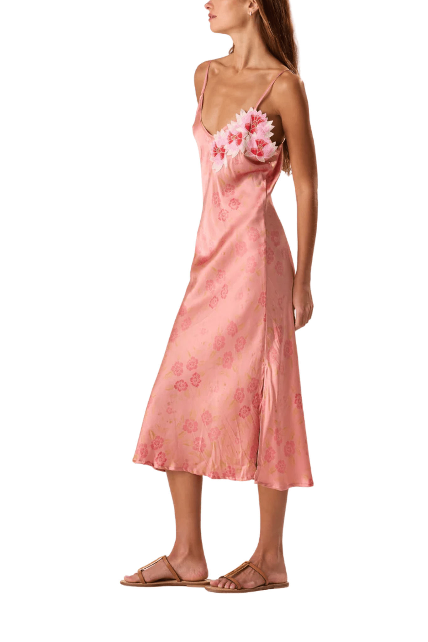 Natalie Martin Carrie Bias Slip - Vermillion