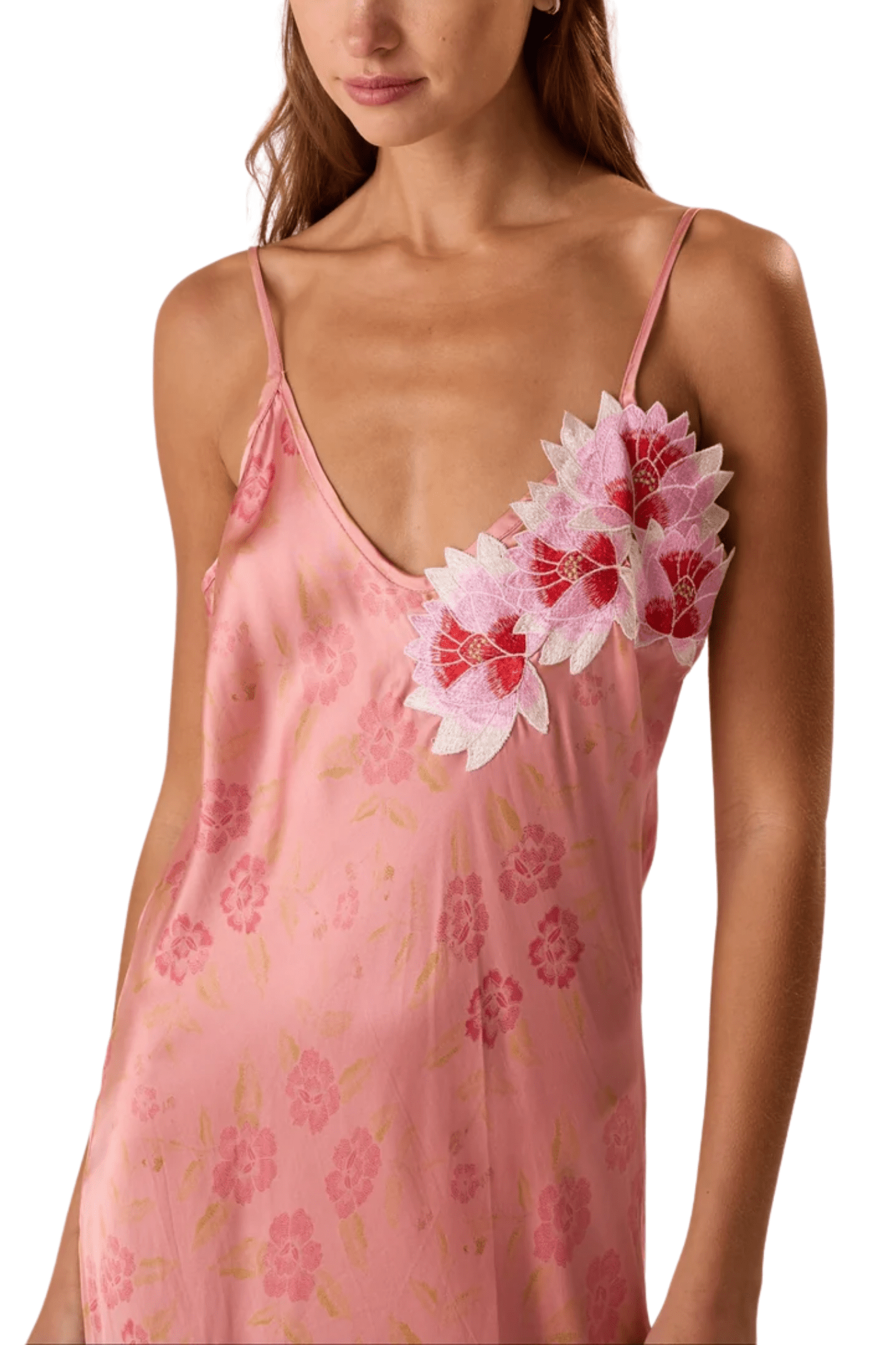 Natalie Martin Carrie Bias Slip - Vermillion