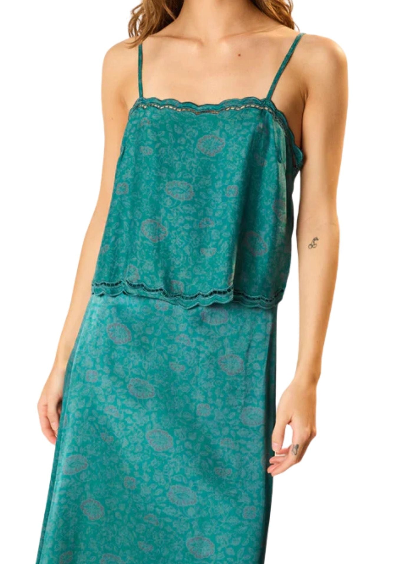 Natalie Martin Fern Cami With Embroidery - Vermillion