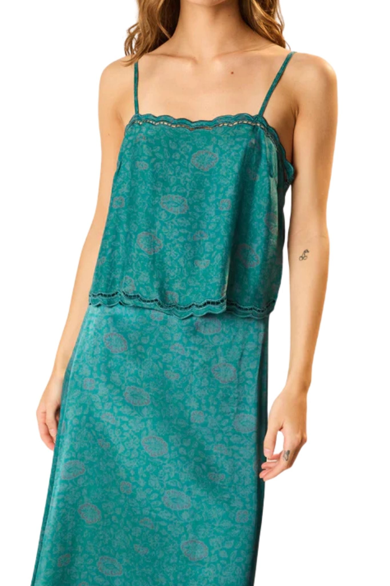 Natalie Martin Fern Cami With Embroidery - Vermillion