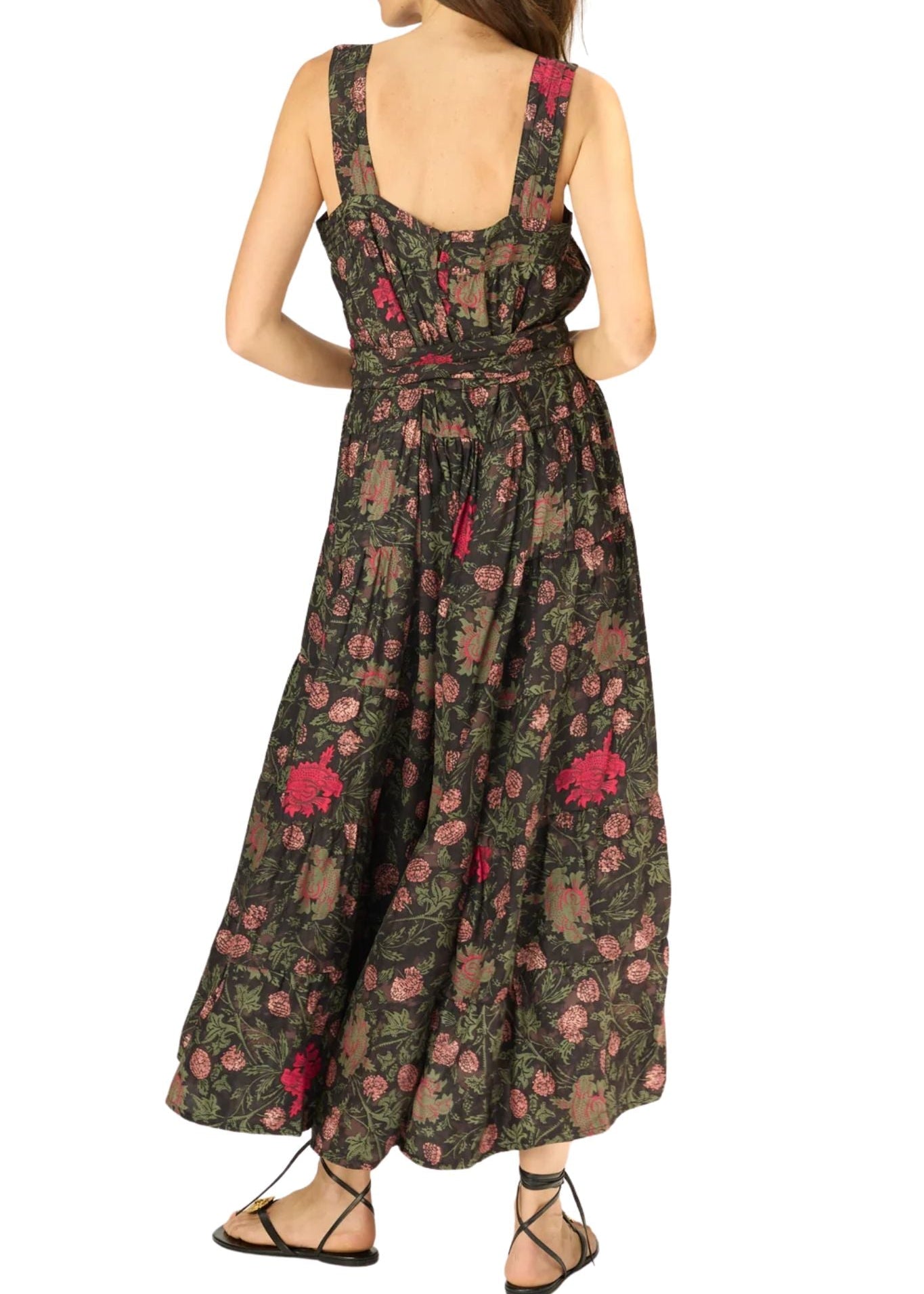 Natalie Martin Jasmine Maxi Dress with Sash - Vermillion