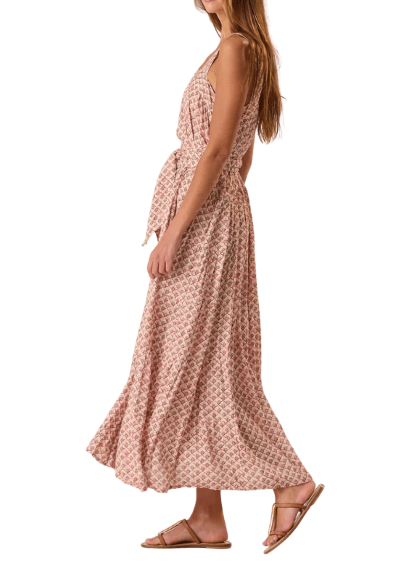 Natalie Martin Jasmine Maxi Dress With Sash - Vermillion