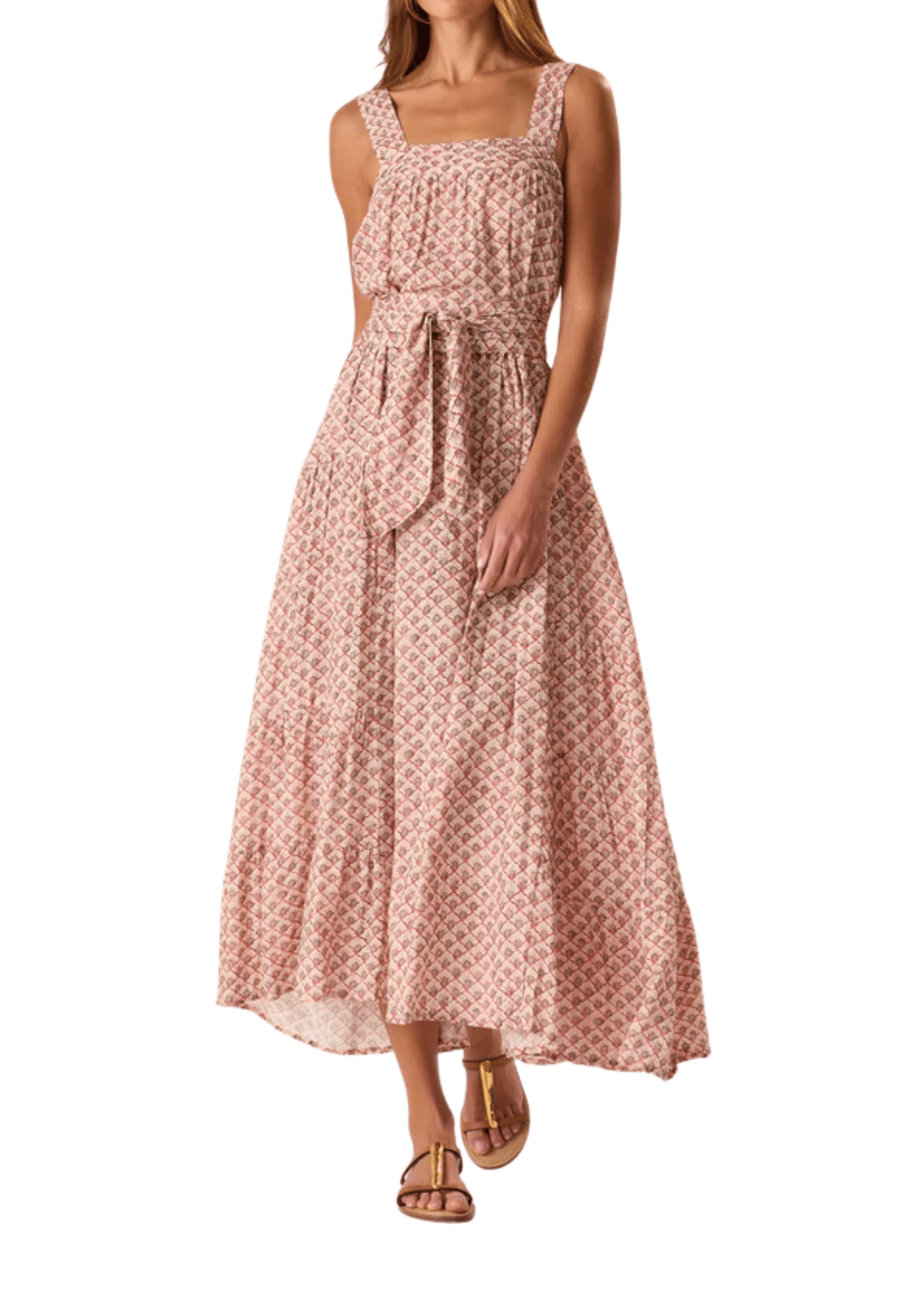 Natalie Martin Jasmine Maxi Dress With Sash - Vermillion