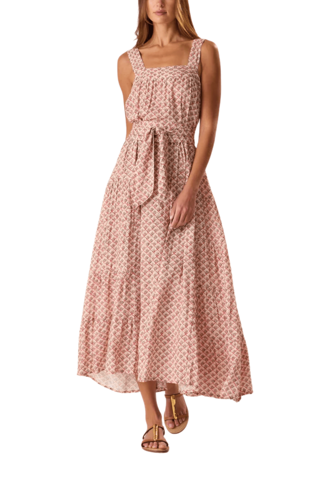 Natalie Martin Jasmine Maxi Dress With Sash - Vermillion