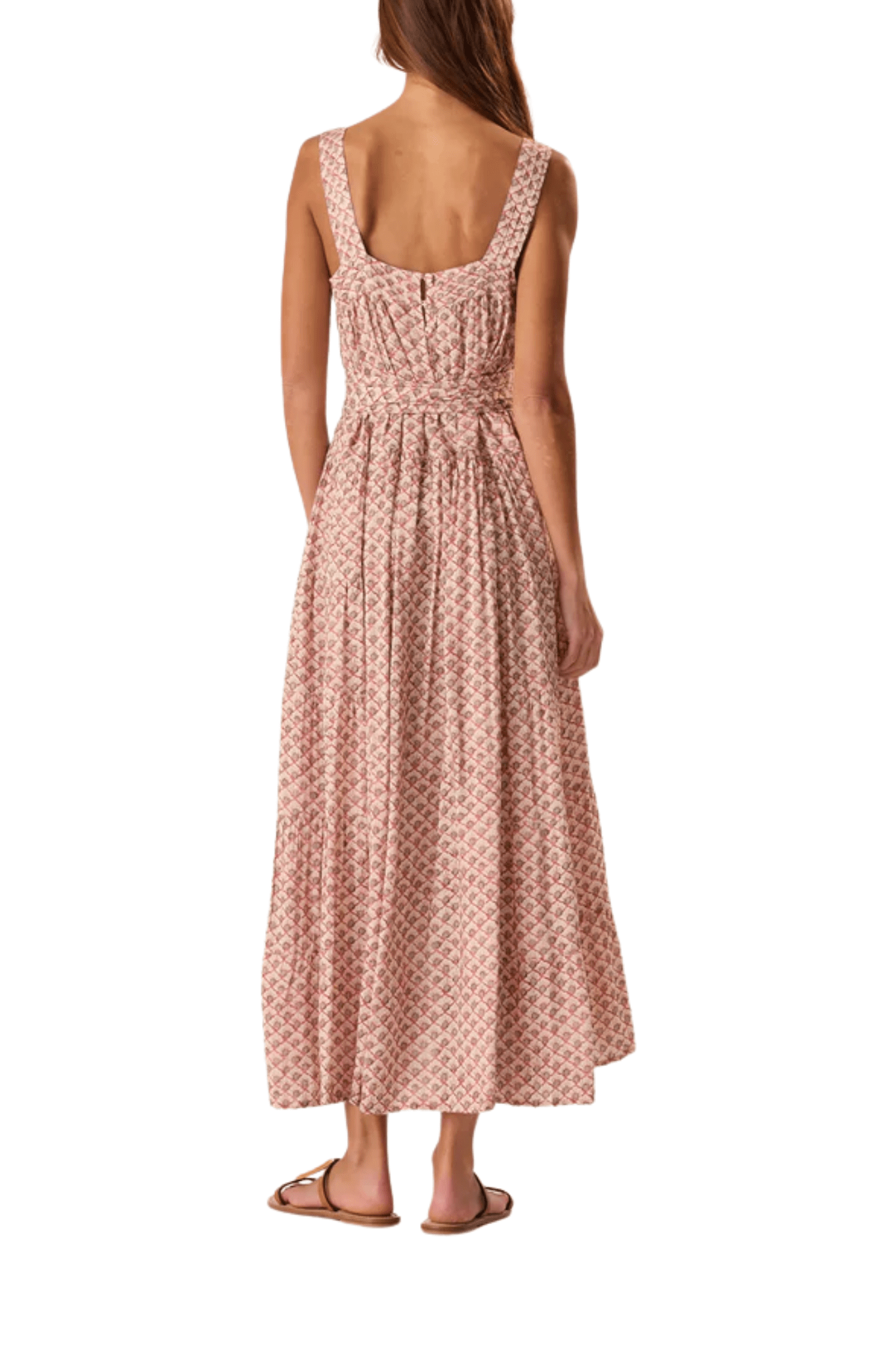 Natalie Martin Jasmine Maxi Dress With Sash - Vermillion